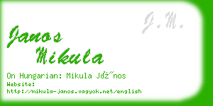 janos mikula business card